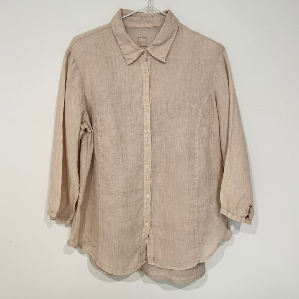 120% Lino Womens Long Sleeve Blouse (Size 46) + Tank Set (Size 44)